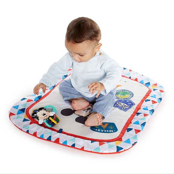 Disney Baby Mickey Mouse Camping with Friends Tummy Time Prop Mat age 0+Up NWT - Picture 2 of 9